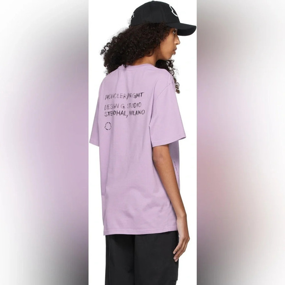 Moncler Genius 7 Moncler FRGMT Hiroshi Fujiwara Purple Logo T-Shirt  Size M - Picture 2 of 13